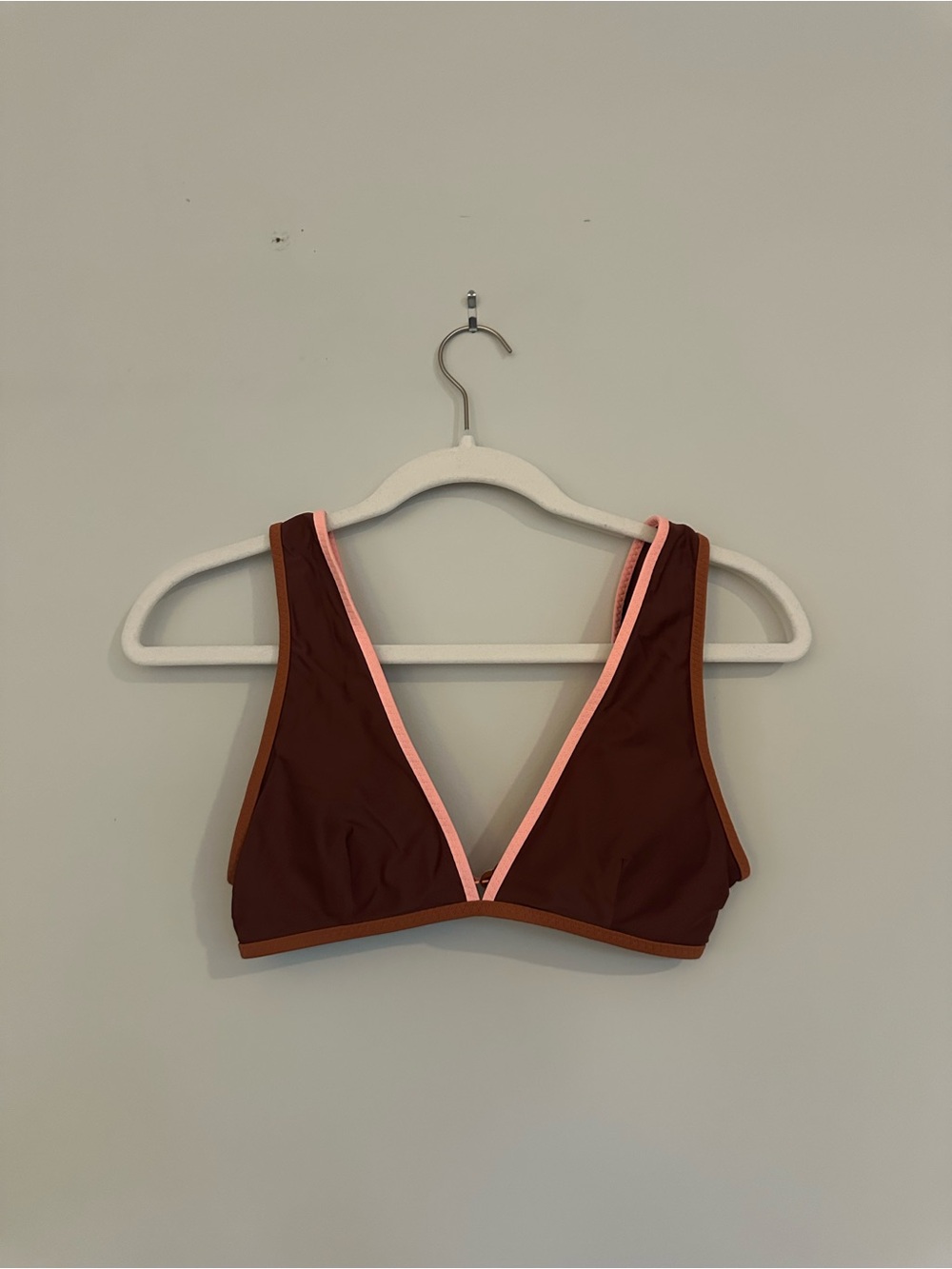 aerie Burnt Orange with Pink Trim Swim Top